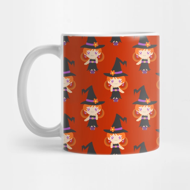 Cute Little Witch Girl Pattern by saradaboru